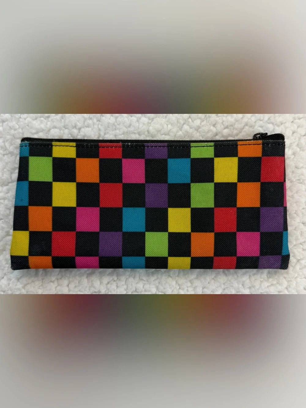 DICKIES • Rainbow Checkered Zip Pencil Pouch, OS
